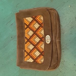 Vintage Cross Stitch Leather purse clutch hippie rodeo wear